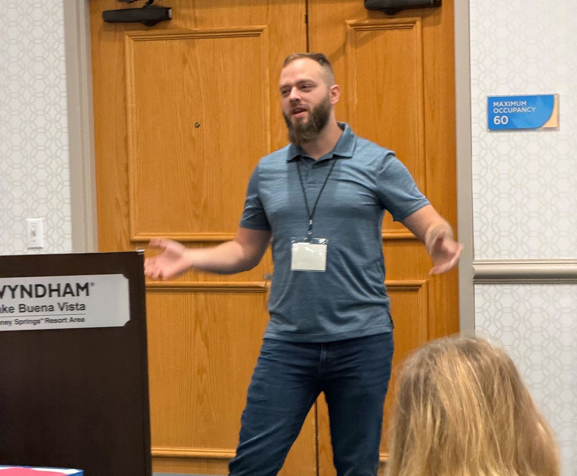 Ron Johnson speaking in a conference